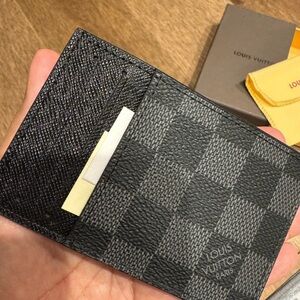 Louis Vuitton Black Checkered Card Holder